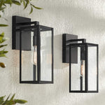 Titan 14 1/4" High Mystic Black Modern Outdoor Wall Light Set of 2