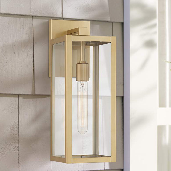 Titan 17" High Clear Glass Outdoor Wall Light