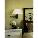 Kenroy Black Simplicity Plug-In Swing Arm Wall Lamp