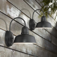 Urban Barn Light Black Finish Outdoor Wall Light Set of 2