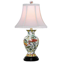 Scrolled Floral Urn 17 1/2" High Porcelain Accent Table Lamp