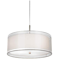 Possini Euro Double Drum 20" Wide White Pendant Light