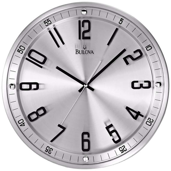 Bulova Silhouette 13" High Stainless Steel Wall Clock