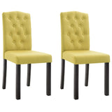 vidaXL Dining Chairs 2 pcs Green Fabric