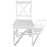 vidaXL Dining Chairs 2 pcs White Pinewood