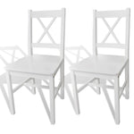 vidaXL Dining Chairs 2 pcs White Pinewood