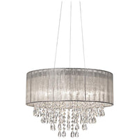 Possini Euro Jolie 20" Wide Silver Fabric Crystal Chandelier