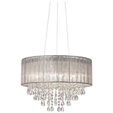 Possini Euro Jolie 20" Wide Silver Fabric Crystal Chandelier