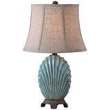 Seashell Creckled Blue Accent Lamp