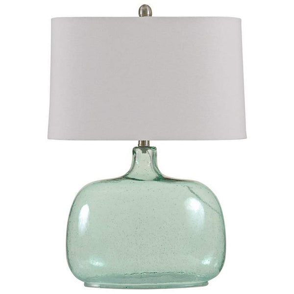 Brentford Seeded Teal Glass Table Lamp